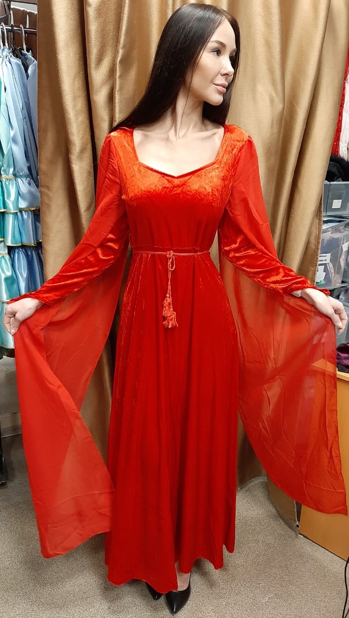 2001-18 Платье красное средневековое R напрокат и купить в Казани по низкой оптовой цене, доставка по всей России
