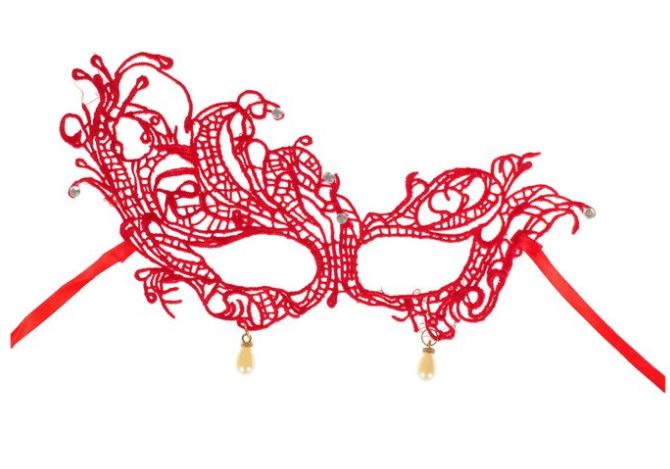3303-33 Маска кружевная красная напрокат и купить в Казани по низкой оптовой цене, доставка по всей России
