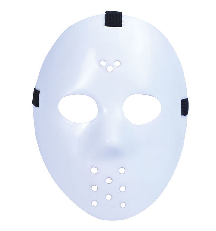 8676-11 Маска хоккеиста белая,пластик напрокат и купить в Казани по низкой оптовой цене, доставка по всей России