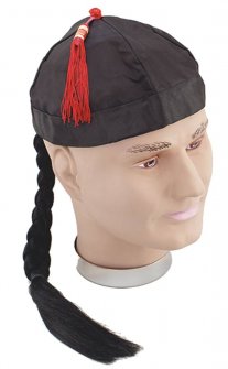 9864-1 Шляпа китайская черная с косой