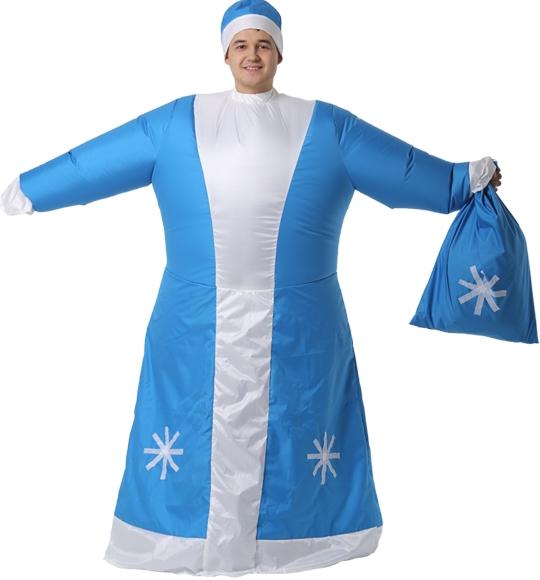 2609-31 Надувной костюм Дед Мороз в синем напрокат и купить в Казани по низкой оптовой цене, доставка по всей России