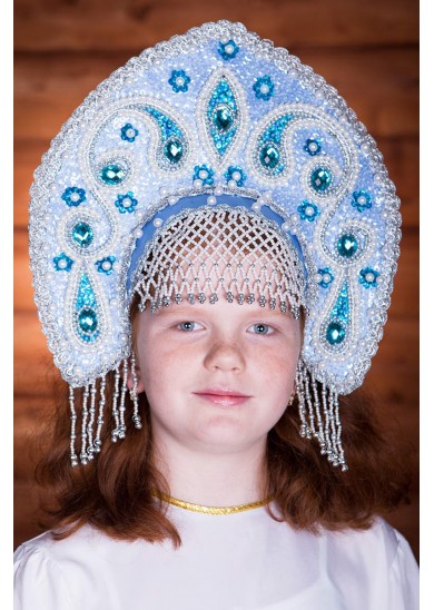 3070-728 Кокошник Ульяна высота 16см напрокат и купить в Казани по низкой оптовой цене, доставка по всей России