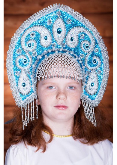 3070-727 Кокошник Ульяна высота 16см напрокат и купить в Казани по низкой оптовой цене, доставка по всей России