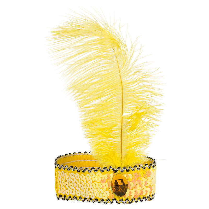 3021-4 Повязка с пером золото Арт-Деко напрокат и купить в Казани по низкой оптовой цене, доставка по всей России