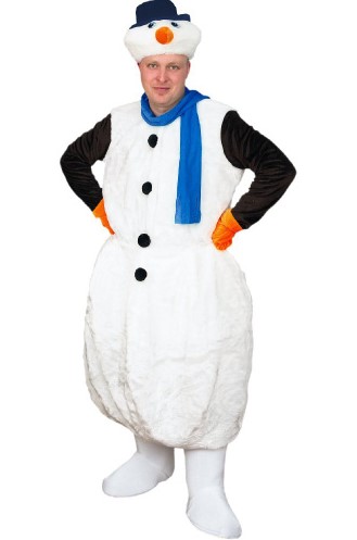 9007-86 Плюшевый костюм Снеговика для взрослых напрокат и купить в Казани по низкой оптовой цене, доставка по всей России
