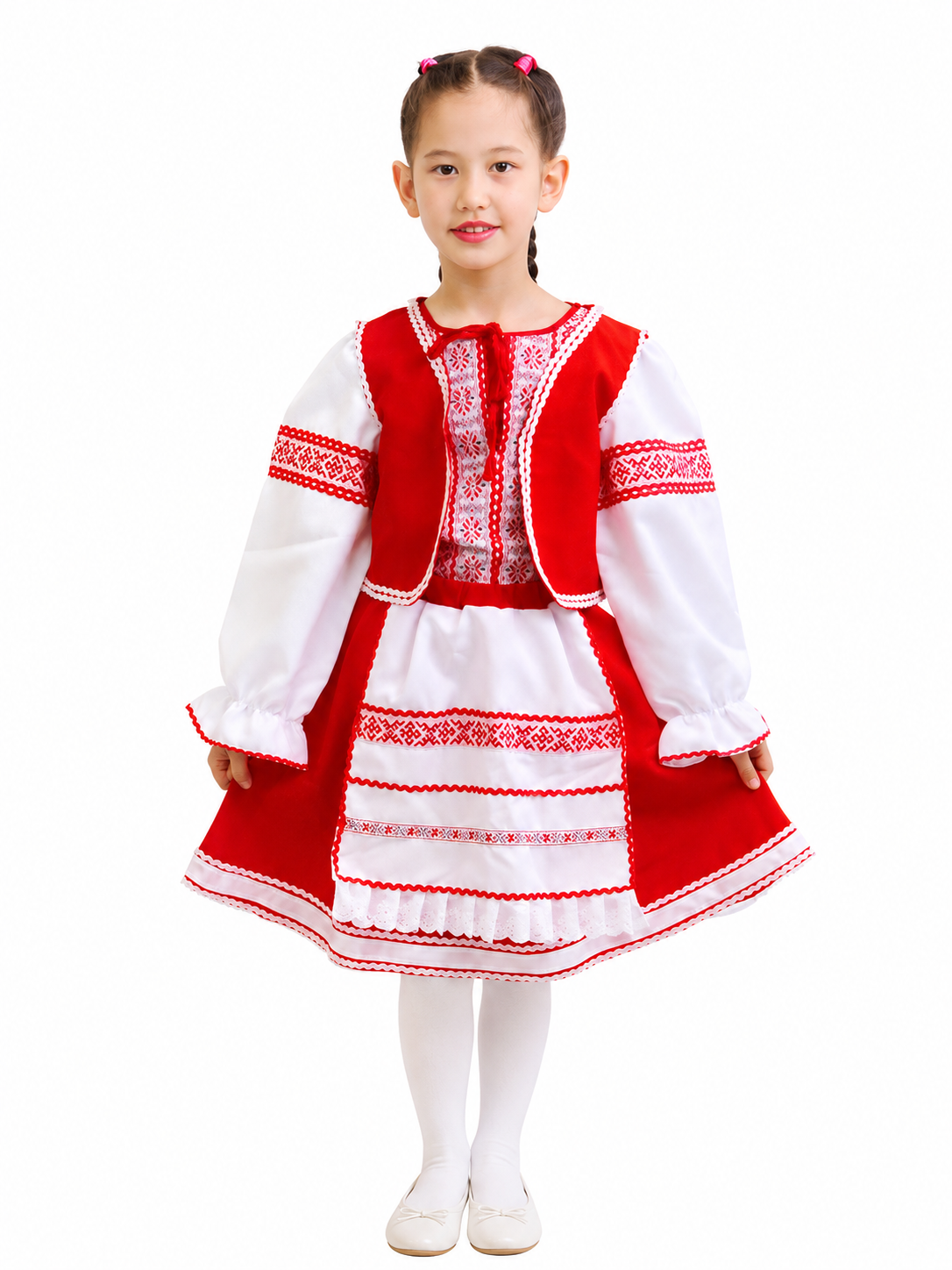 1114-3 Костюм Белорусский плясовой для девочки напрокат и купить в Казани по низкой оптовой цене, доставка по всей России