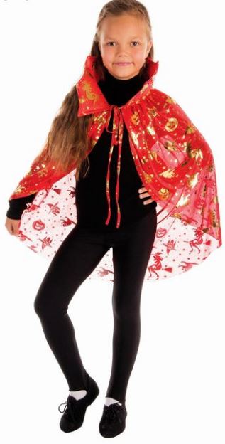 6616-91 Плащ Ведьмочки красный с золотыми тыквами 70см напрокат и купить в Казани по низкой оптовой цене, доставка по всей России 6616-91 Плащ Ведьмочки красный с золотыми тыквами 70см напрокат и купить в Казани по низкой оптовой цене, доставка по всей России