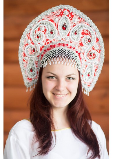 3070-714 Кокошник Татьяна высота 16см напрокат и купить в Казани по низкой оптовой цене, доставка по всей России