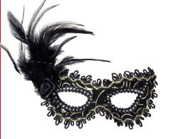 3302-3 Маска черная ажурная с пером напрокат и купить в Казани по низкой оптовой цене, доставка по всей России 3302-3 Маска черная ажурная с пером напрокат и купить в Казани по низкой оптовой цене, доставка по всей России