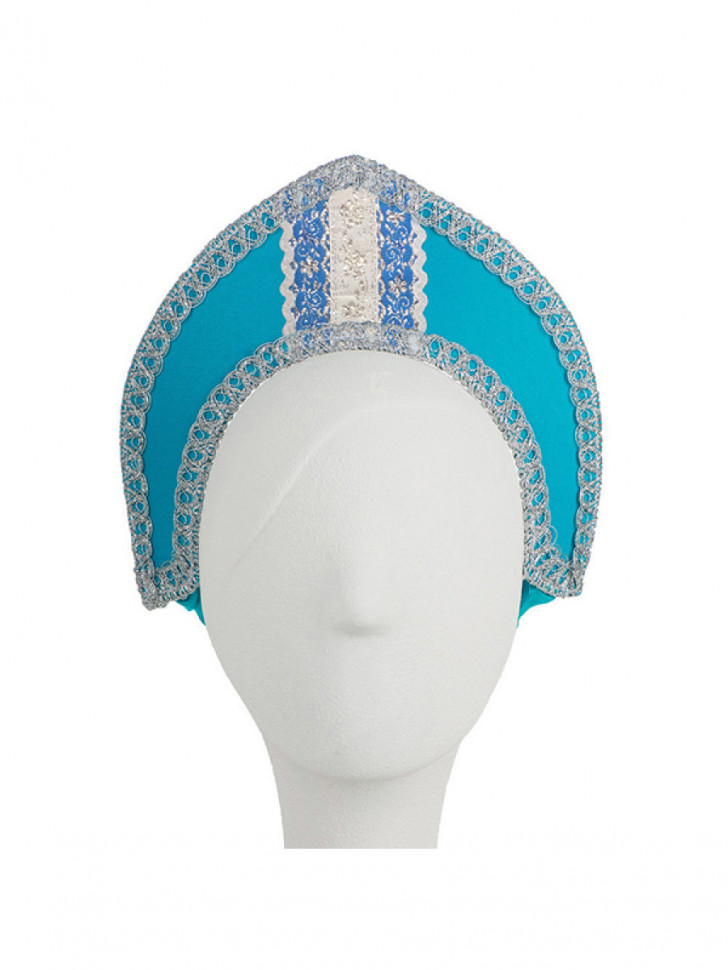 3070-64  Кокошник Сонечка голубой-белый напрокат и купить в Казани по низкой оптовой цене, доставка по всей России