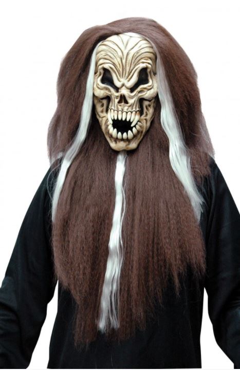 6001-6 Маска Кричащий череп с длинными волосами напрокат и купить в Казани по низкой оптовой цене, доставка по всей России