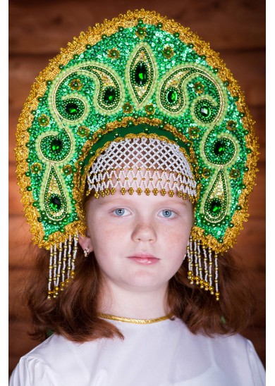 3070-726 Кокошник Ульяна высота 16см напрокат и купить в Казани по низкой оптовой цене, доставка по всей России