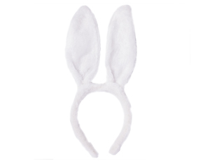 1003-4 Ободок с ушками Пушистый зайка,белый