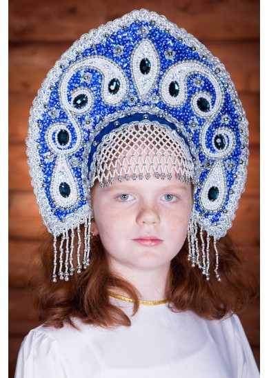 3070-724 Кокошник Ульяна высота 16см напрокат и купить в Казани по низкой оптовой цене, доставка по всей России