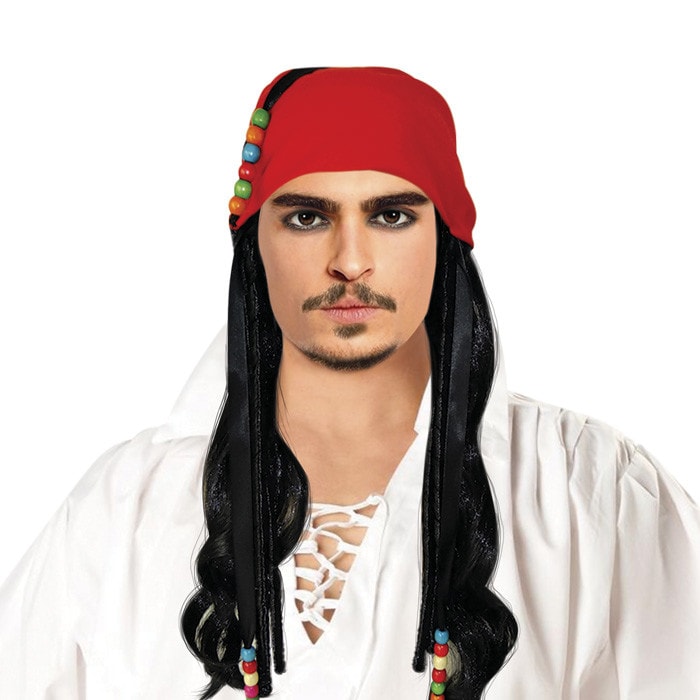 5009-91 Парик Джек Воробей черный напрокат и купить в Казани по низкой оптовой цене, доставка по всей России