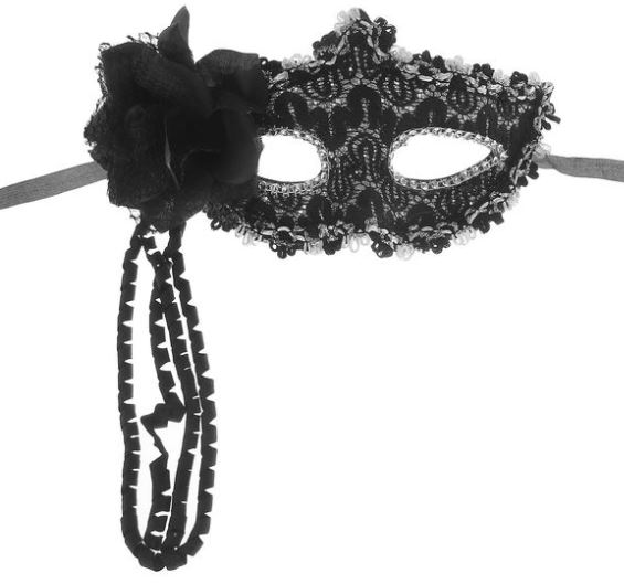 3302-65 Маска Очарованье с цветком, цвет черный
