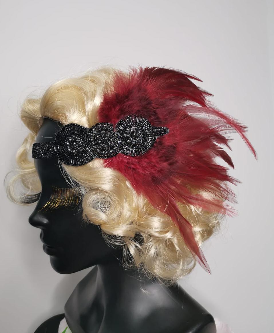 5540-51 Украшение в стиле Гэтсби, бордовое напрокат и купить в Казани по низкой оптовой цене, доставка по всей России