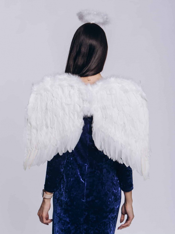 3401-32 Крылья белые 60х50см напрокат и купить в Казани по низкой оптовой цене, доставка по всей России