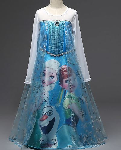 1220-6 Платье Эльзы с рисунком 3D напрокат и купить в Казани по низкой оптовой цене, доставка по всей России