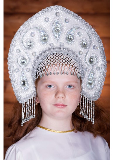 3070-725 Кокошник Ульяна высота 16см напрокат и купить в Казани по низкой оптовой цене, доставка по всей России