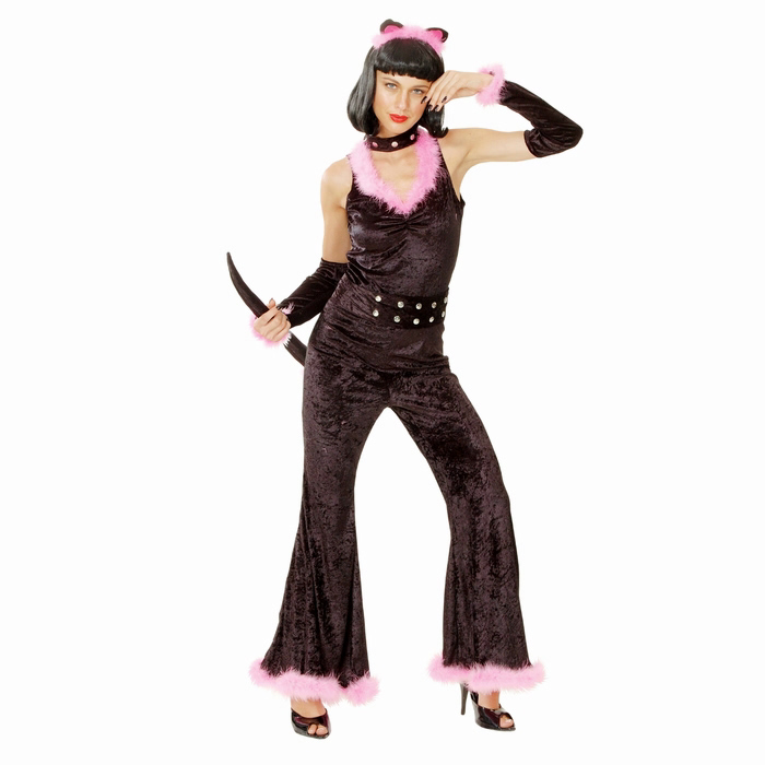 8060-55 Костюм Женщина кошка р-р 44-48, с розовой опушкой напрокат и купить в Казани по низкой оптовой цене, доставка по всей России