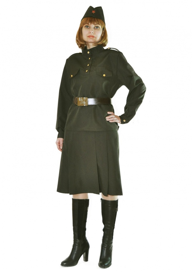 1949-22 Военная форма женская,изумруд р.46