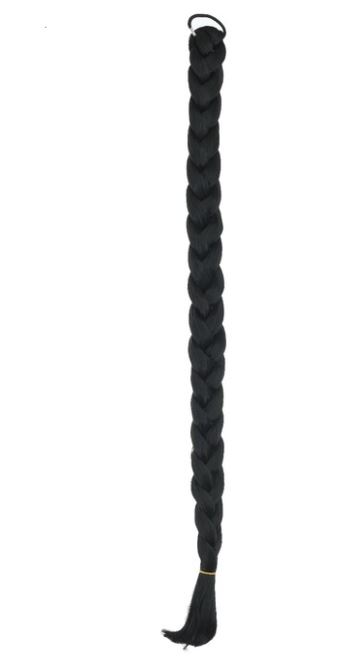 Коса на резинке 80 см, цвет чёрный 3538141
