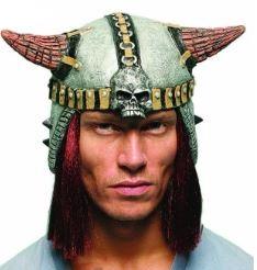 9066-7 Шлем с рогами и волосами напрокат и купить в Казани по низкой оптовой цене, доставка по всей России