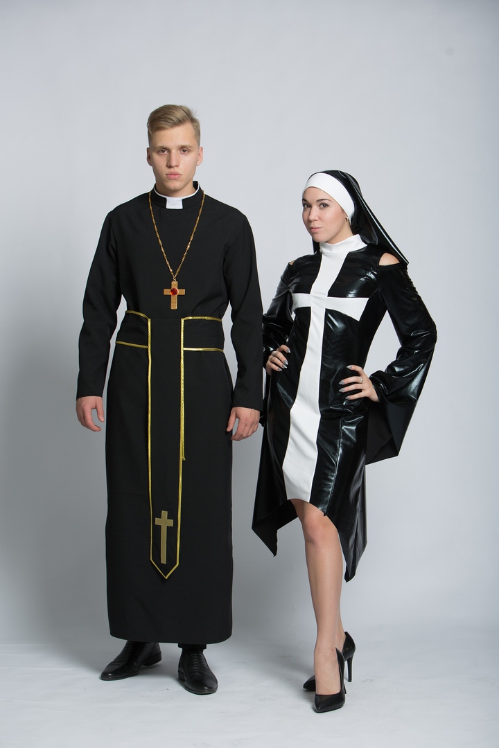 Платье священника. Костюм ряса монахини. Костюм монахини (9359), 44-48.. Костюм священнослужителя.