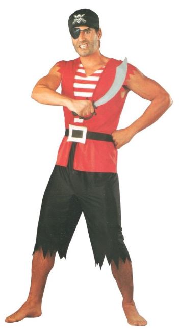 ПТ1360 Костюм Пирата в красной рубахе напрокат и купить в Казани по низкой оптовой цене, доставка по всей России