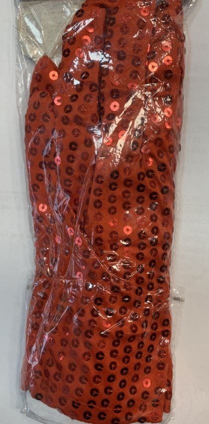 3616-3 Перчатки красные короткие пайетки напрокат и купить в Казани по низкой оптовой цене, доставка по всей России