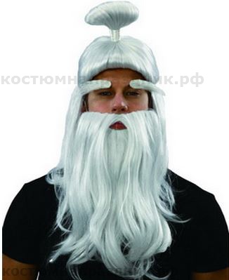 3277-3 Парик Сэнсэй с бородой и бровями