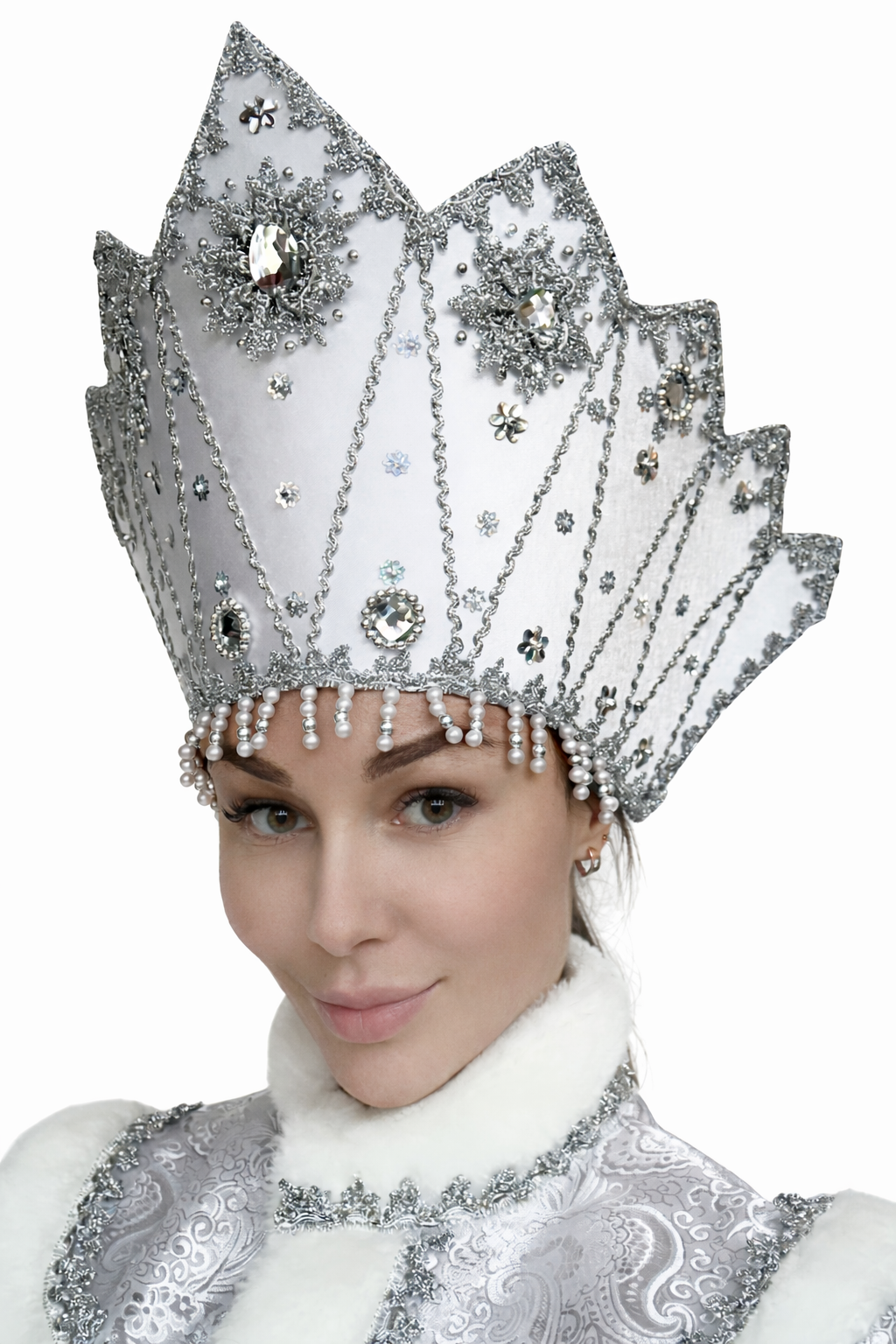 3070-96 Кокошник снежная королева, Люкс напрокат и купить в Казани по низкой оптовой цене, доставка по всей России