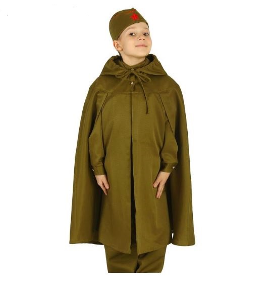 4286-2 Плащ -палатка, пилотка рост 128-140 напрокат и купить в Казани по низкой оптовой цене, доставка по всей России