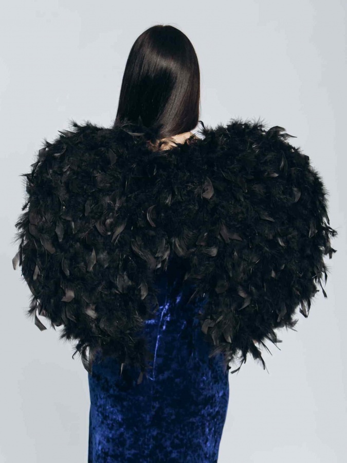 3402-81 Крылья большие пушистые черные 75х55 напрокат и купить в Казани по низкой оптовой цене, доставка по всей России